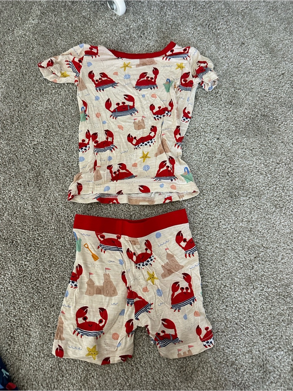 Little Sleepies Red Crab Print Pajama Set